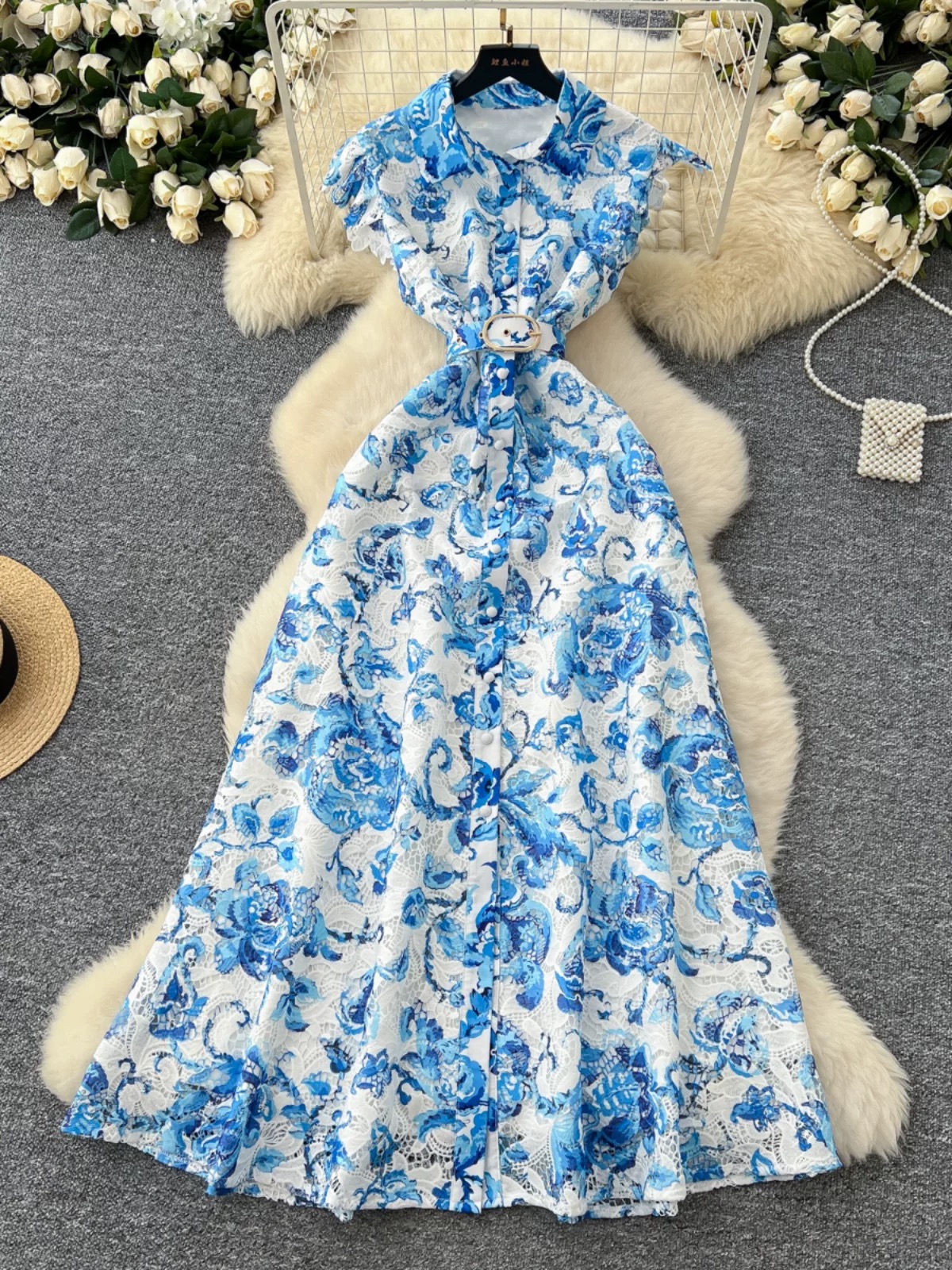 No blocked hearts lace dress FD1256