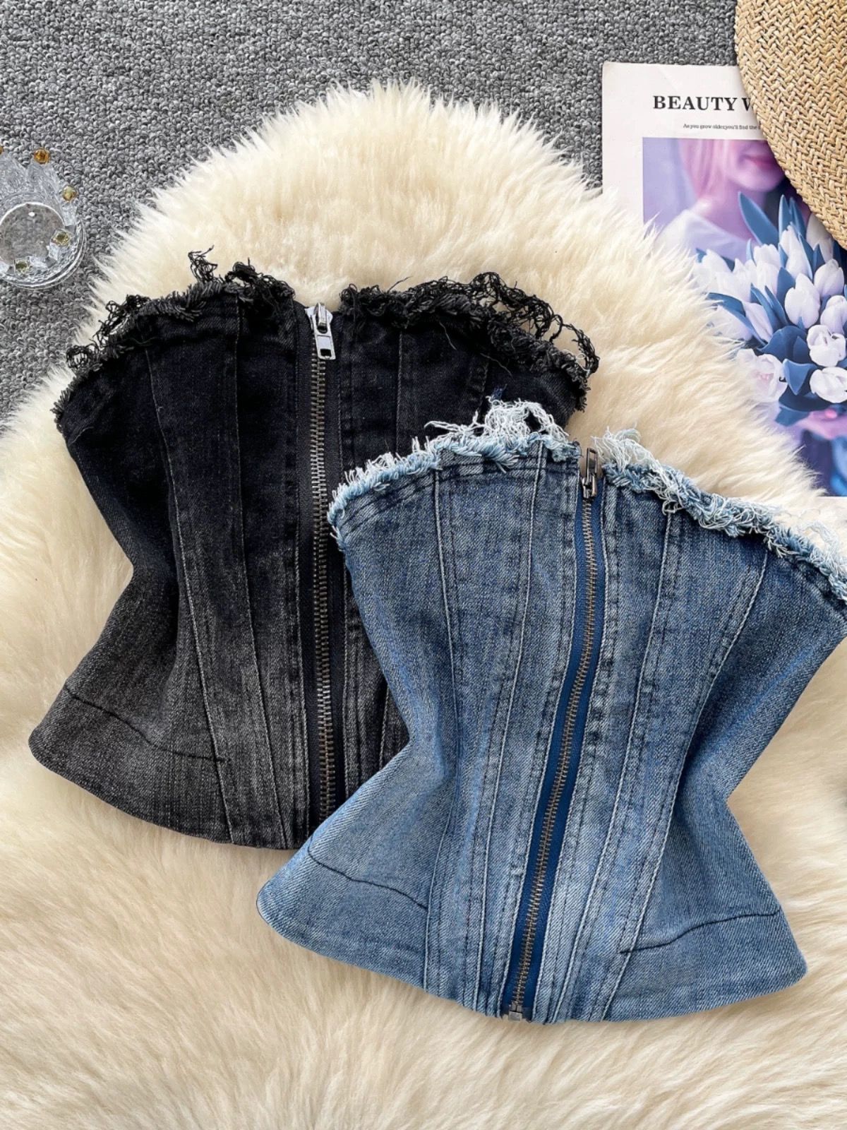 Can’t be tamed denim top DTO149 image