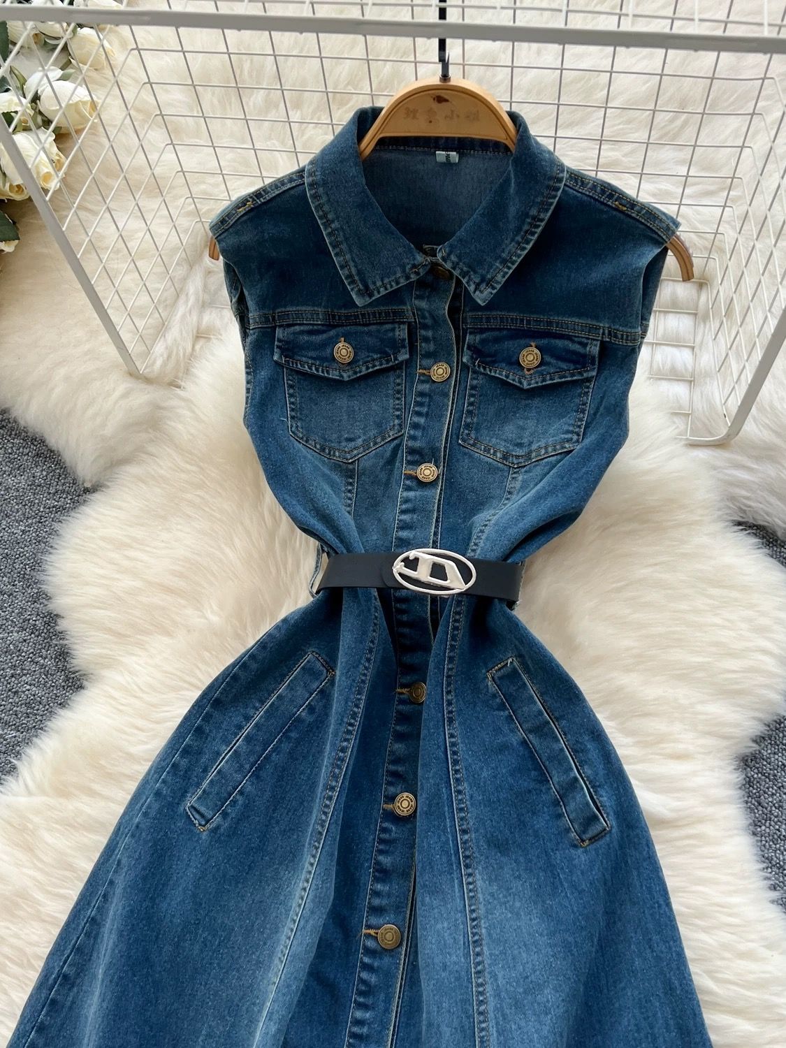 Meet me in manhattan denim dress DD92 image