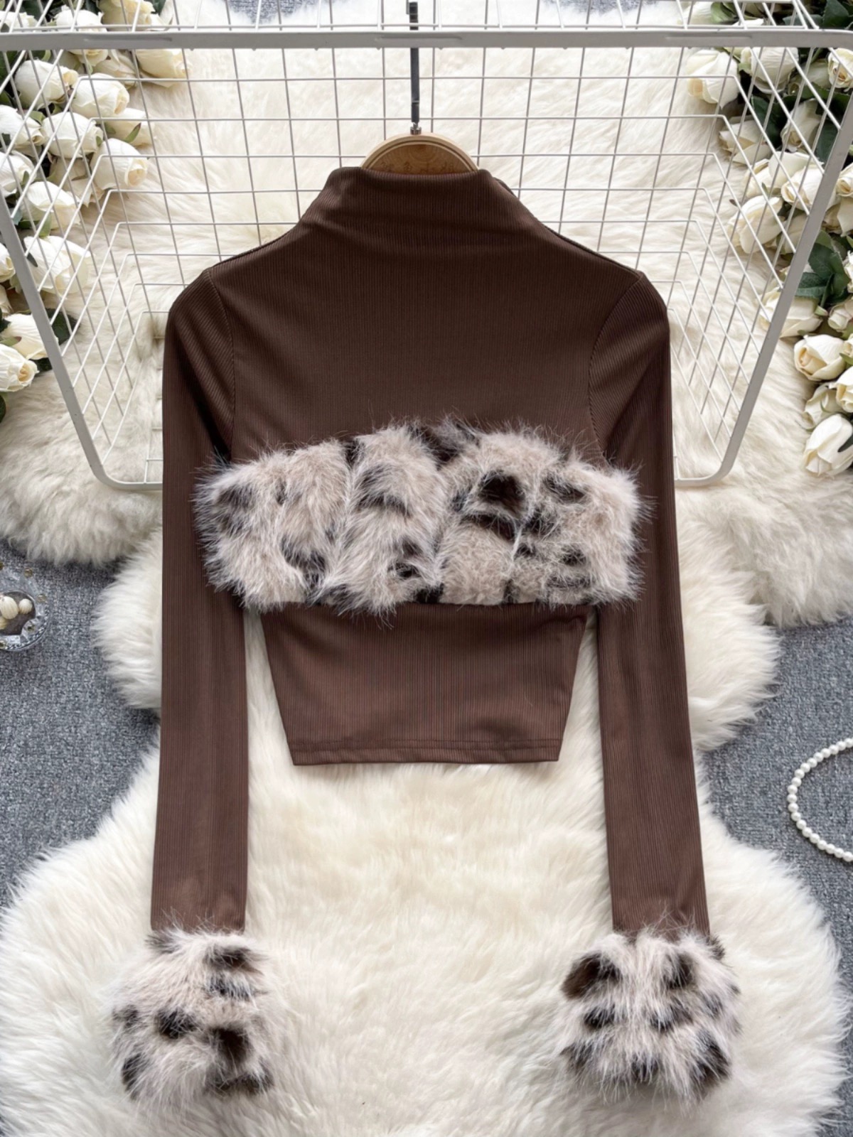 Pretty vibes fur style top CTO105