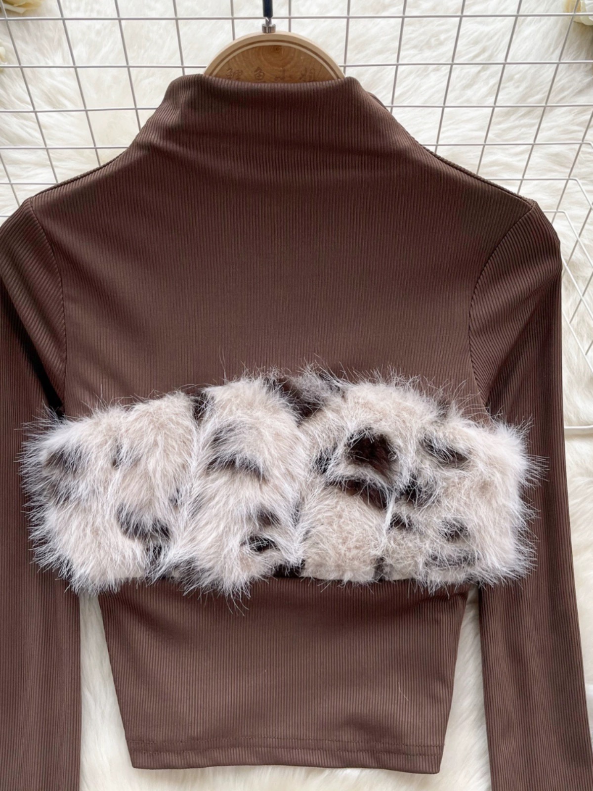 Pretty vibes fur style top CTO105 image