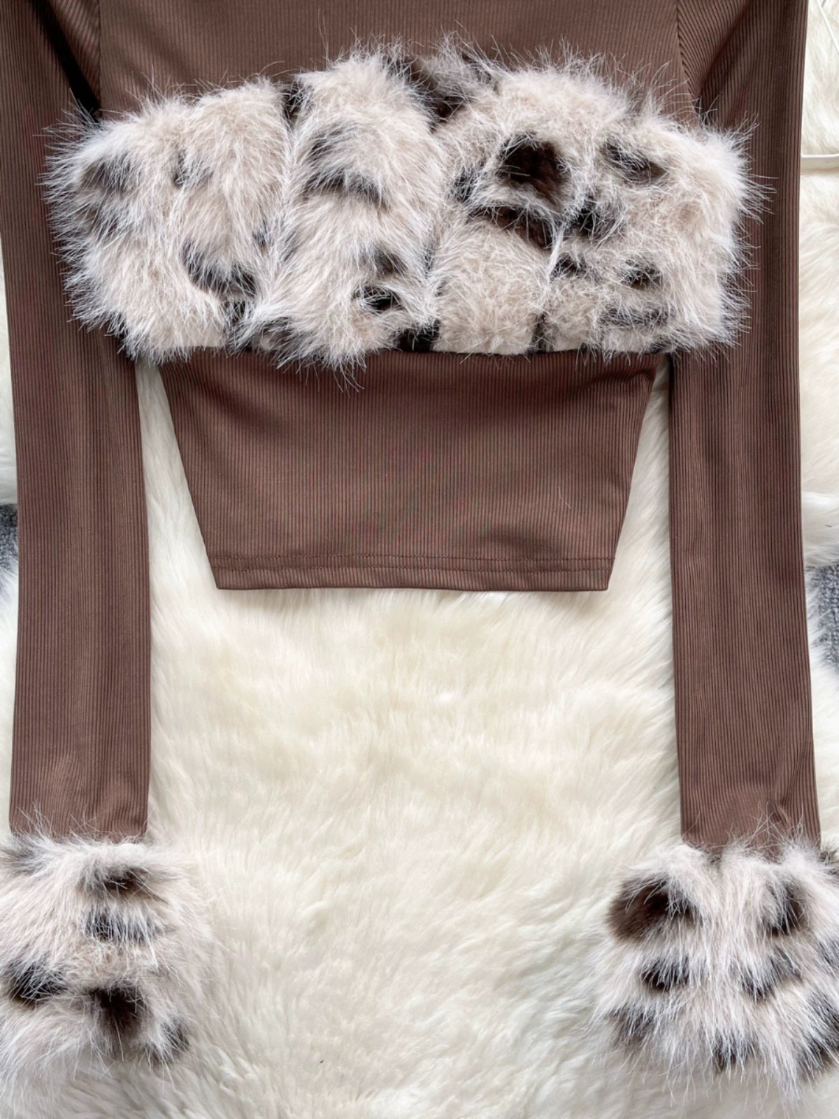 Pretty vibes fur style top CTO105 image