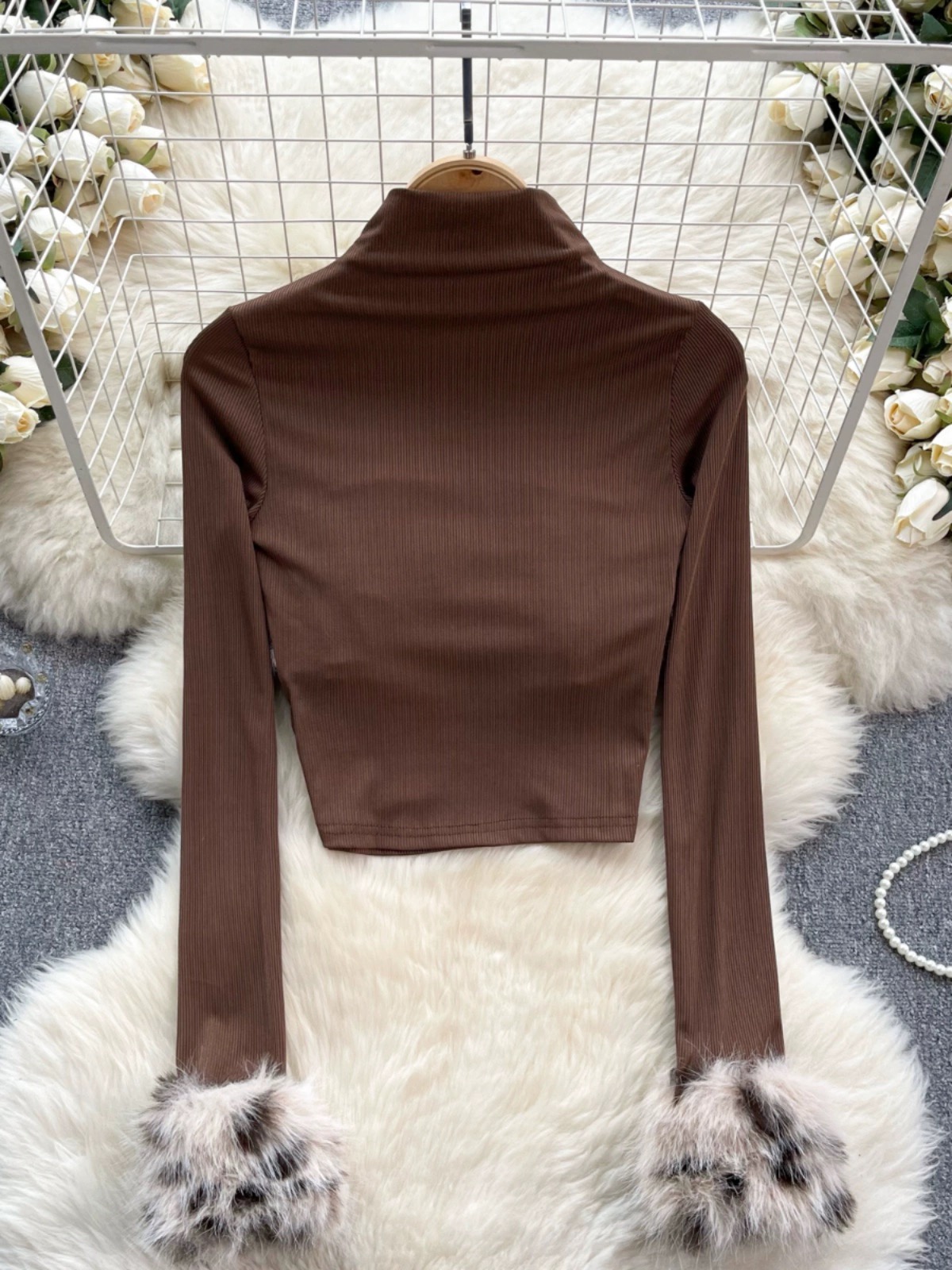 Pretty vibes fur style top CTO105 image
