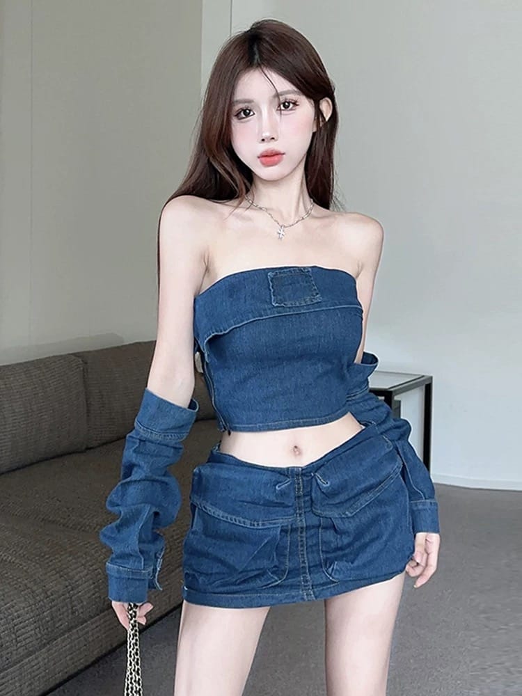 Can’t forget me denim set DTP208 image