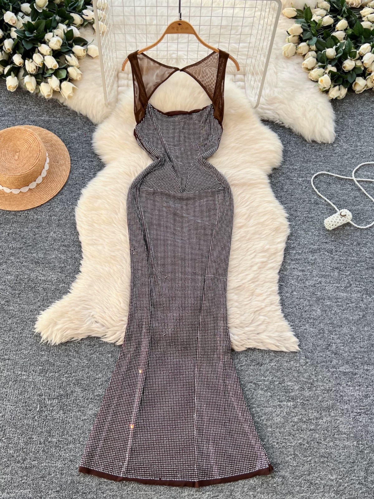 Girl talk diamond mesh dress FD1293 image