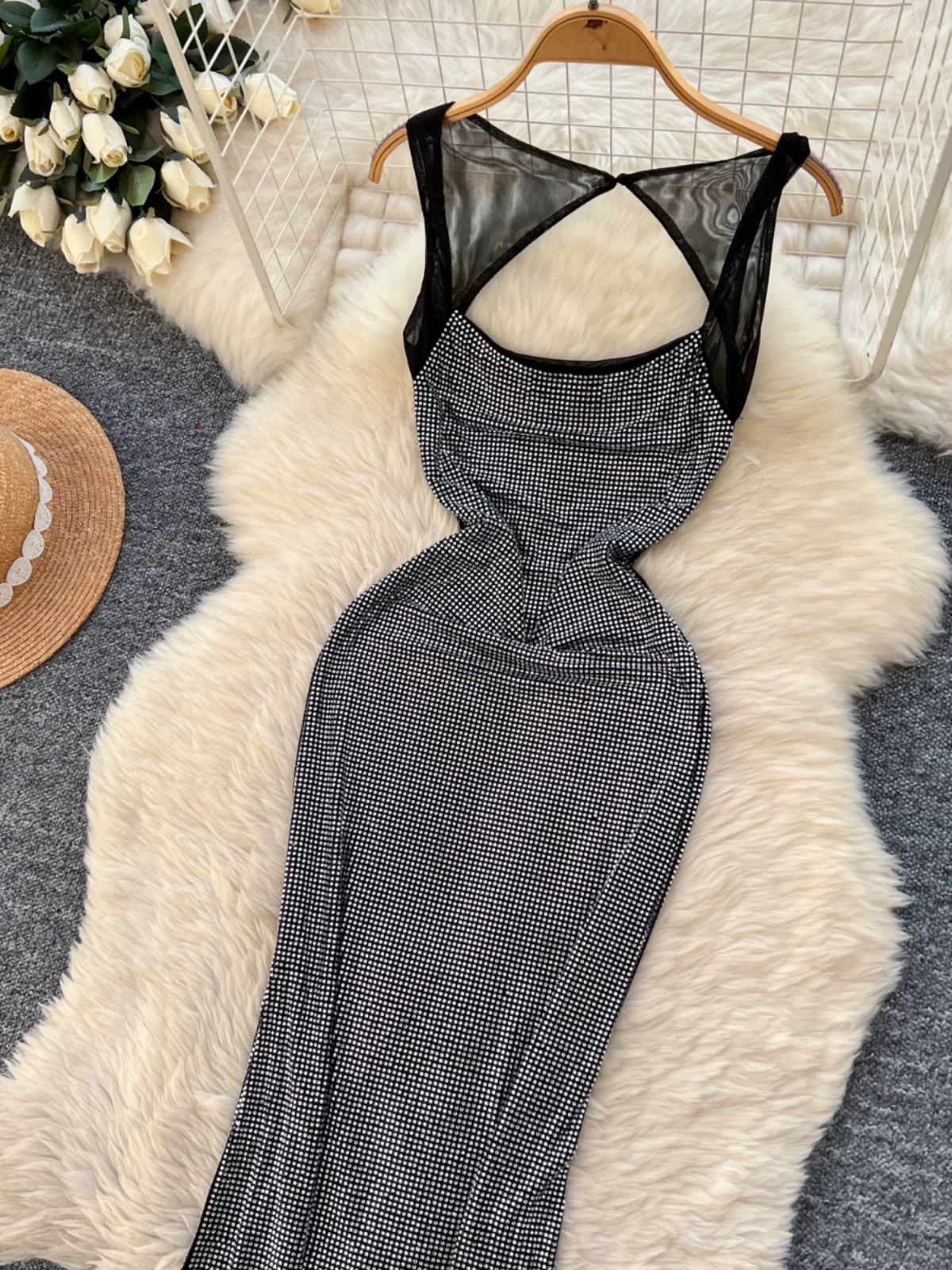 Girl talk diamond mesh dress FD1293 image