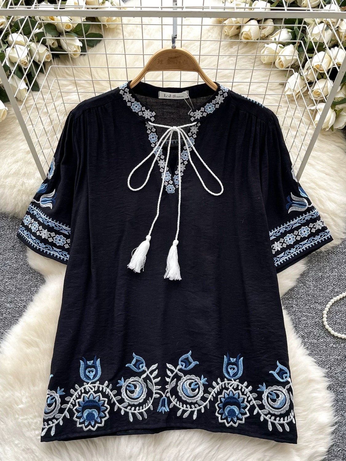 Sailing beauty embroidery top CTO624 image