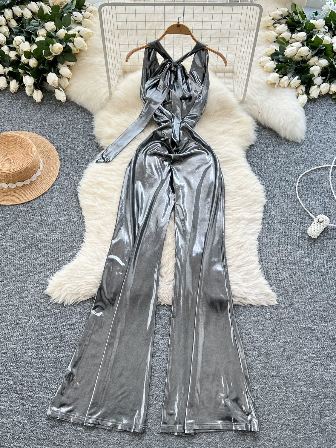 Formal best metallic jumpsuit FJS122 image