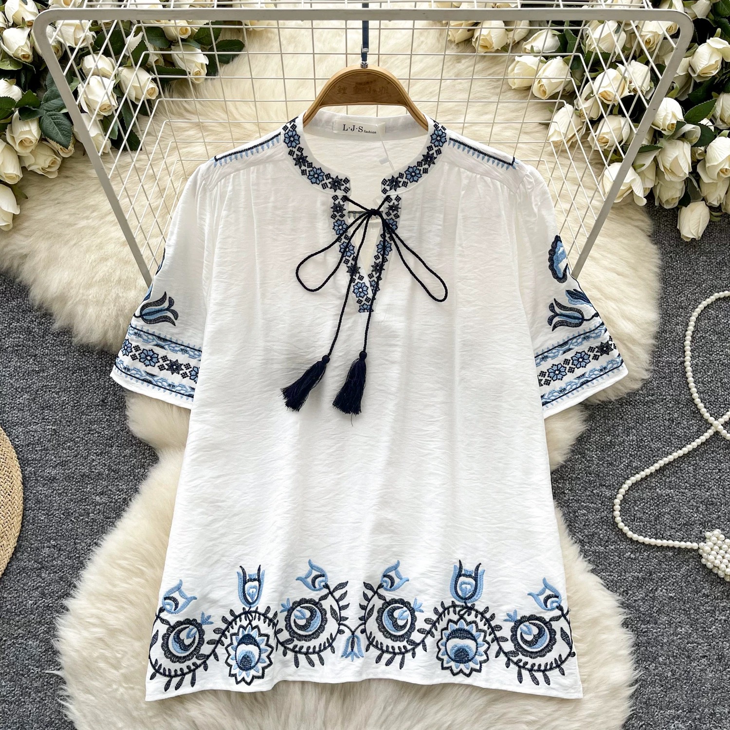 Sailing beauty embroidery top CTO624 image
