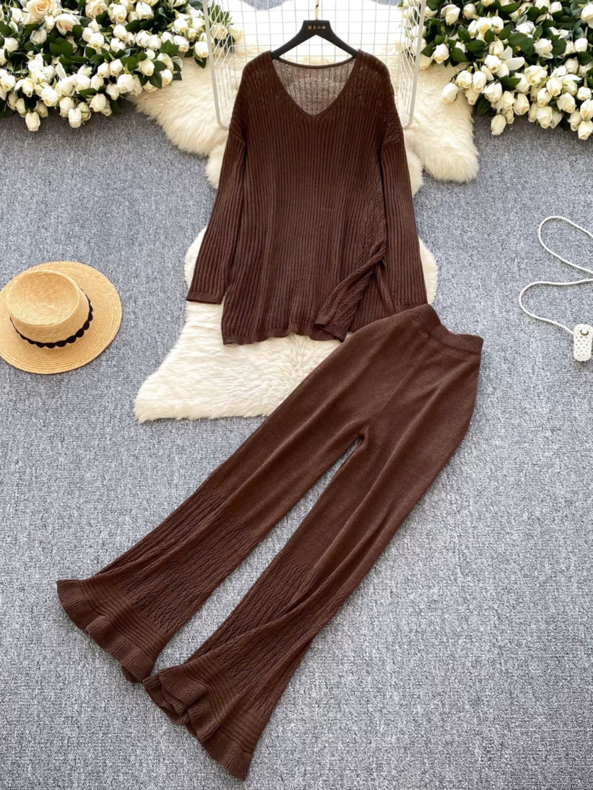 Noir elegance knitted set KTP313 image