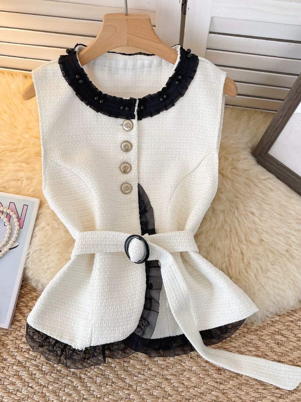 Newyork beauty waist coat style top FTO342 image