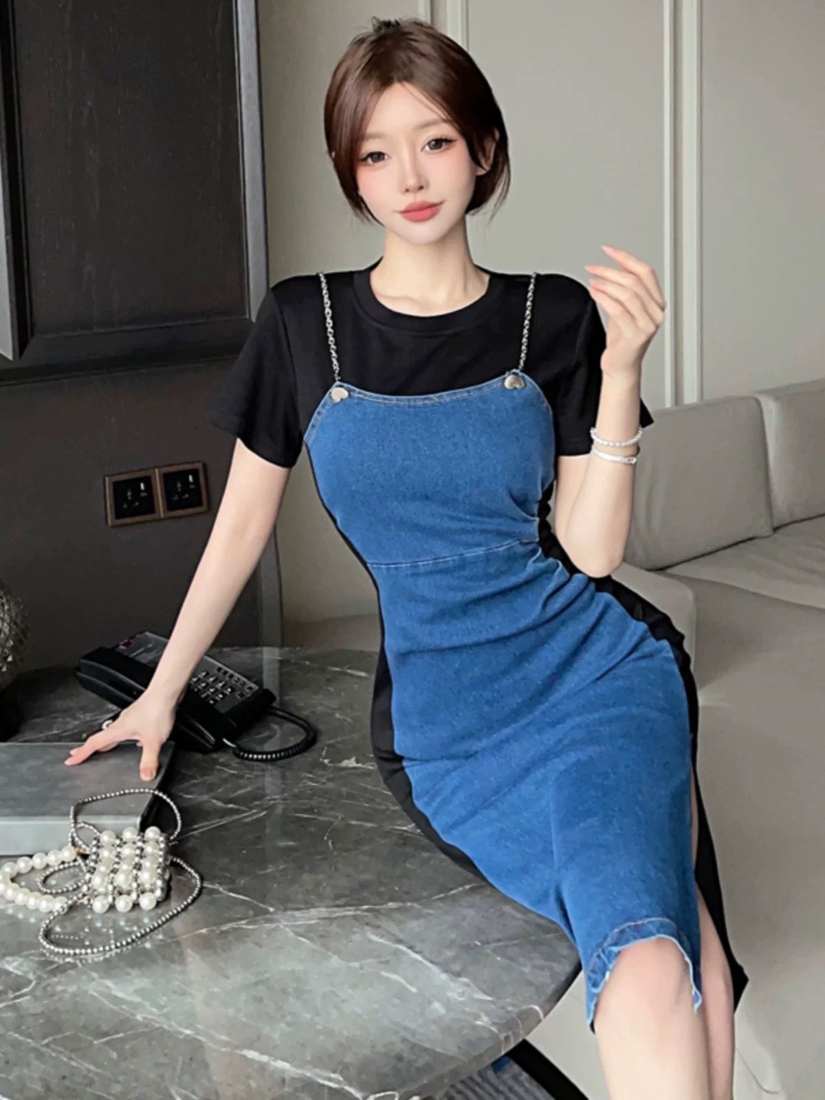 Reminder denim dress DBC56 image
