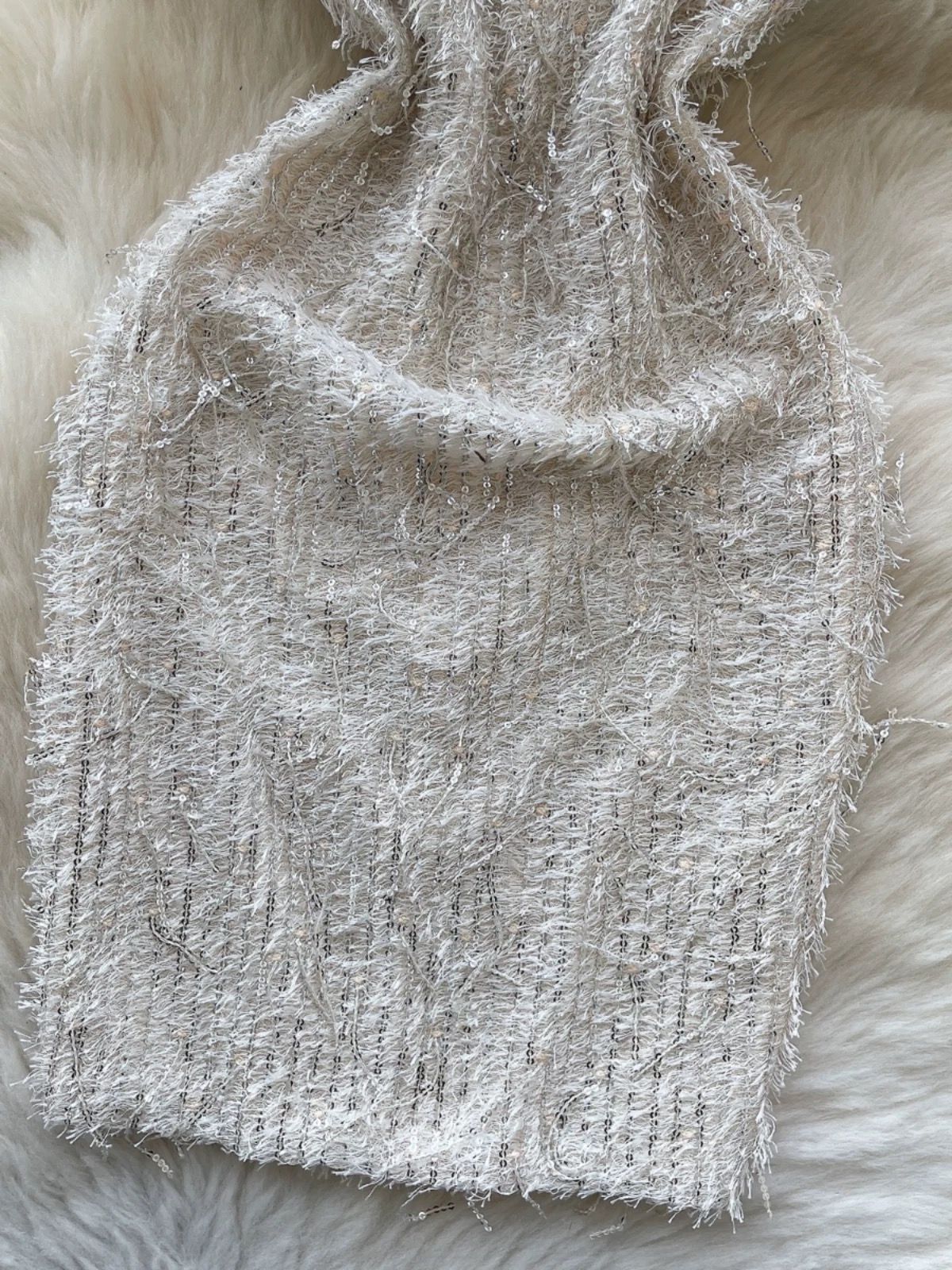 Flower fields sequin frayed dress FBC444 image