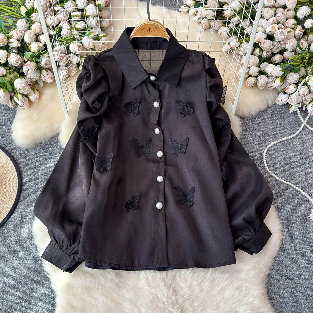 Bidding my time butterfly blouse BE431 image