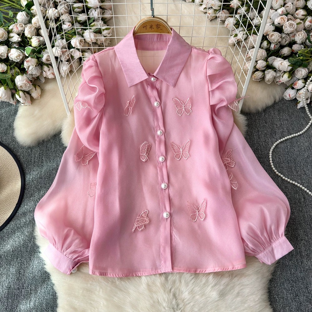 Bidding my time butterfly blouse BE431 image