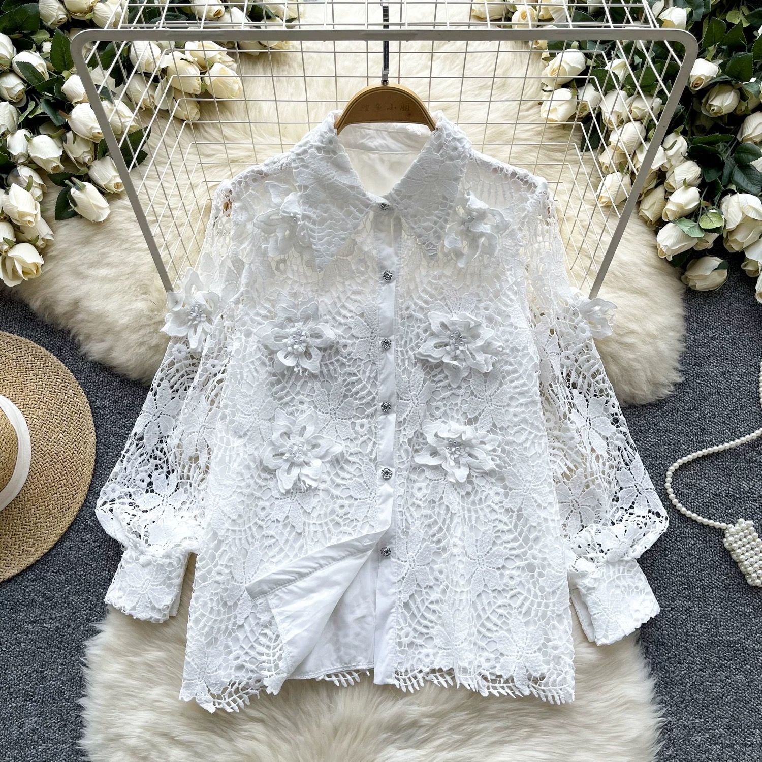 Getting into it lace blouse BE435 image
