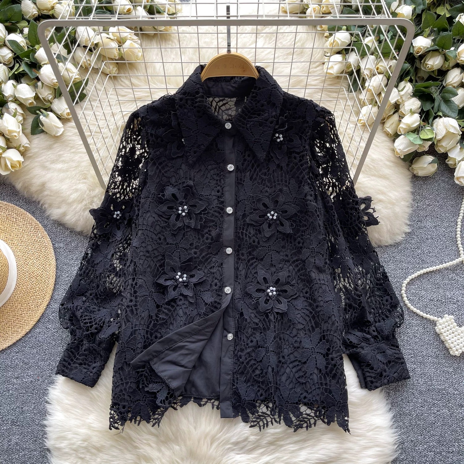 Getting into it lace blouse BE435 image