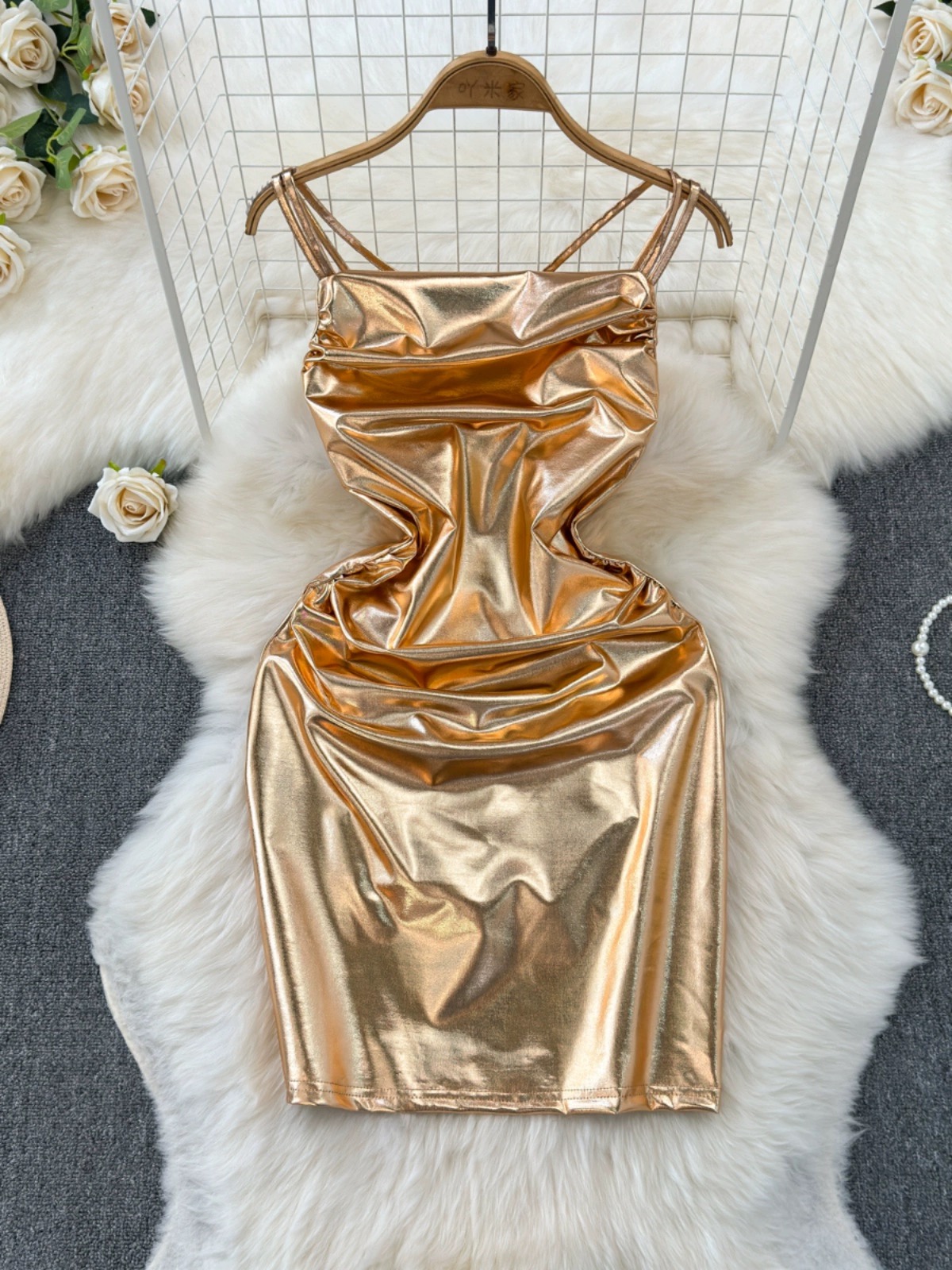 Not my time metallic dress CBC891