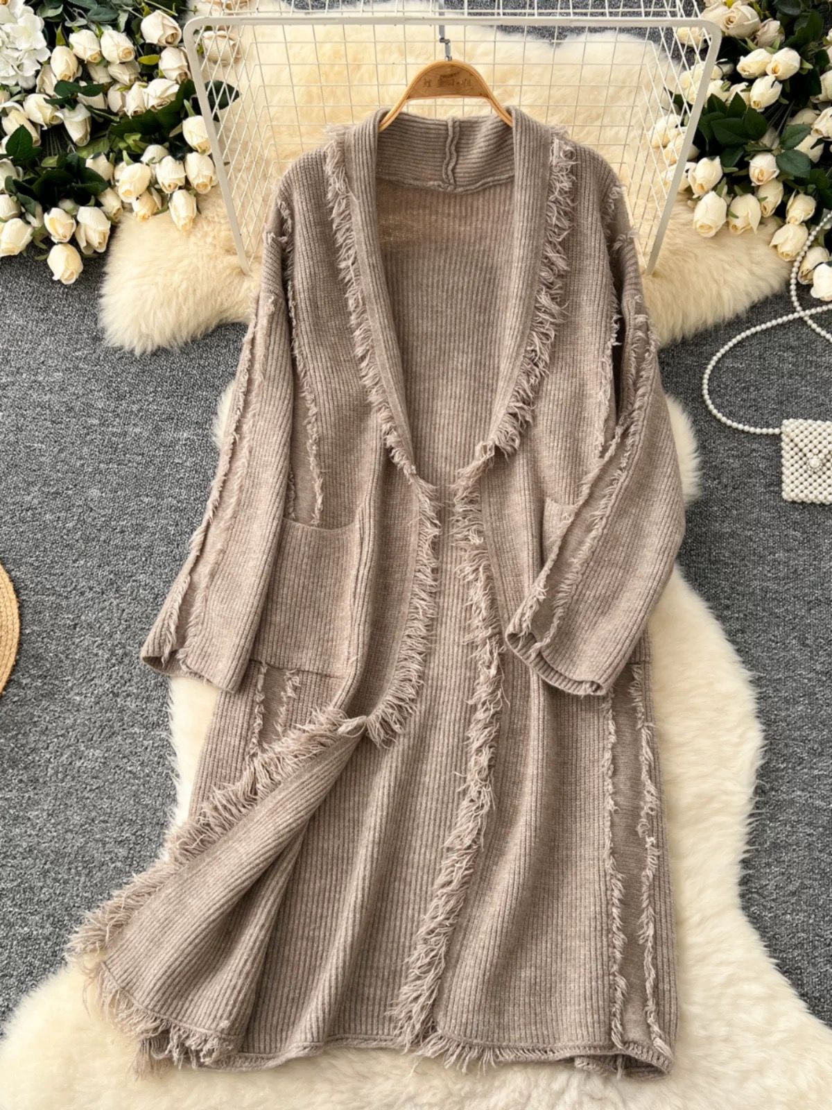 Too hot in summer knitted kimono KM128 image