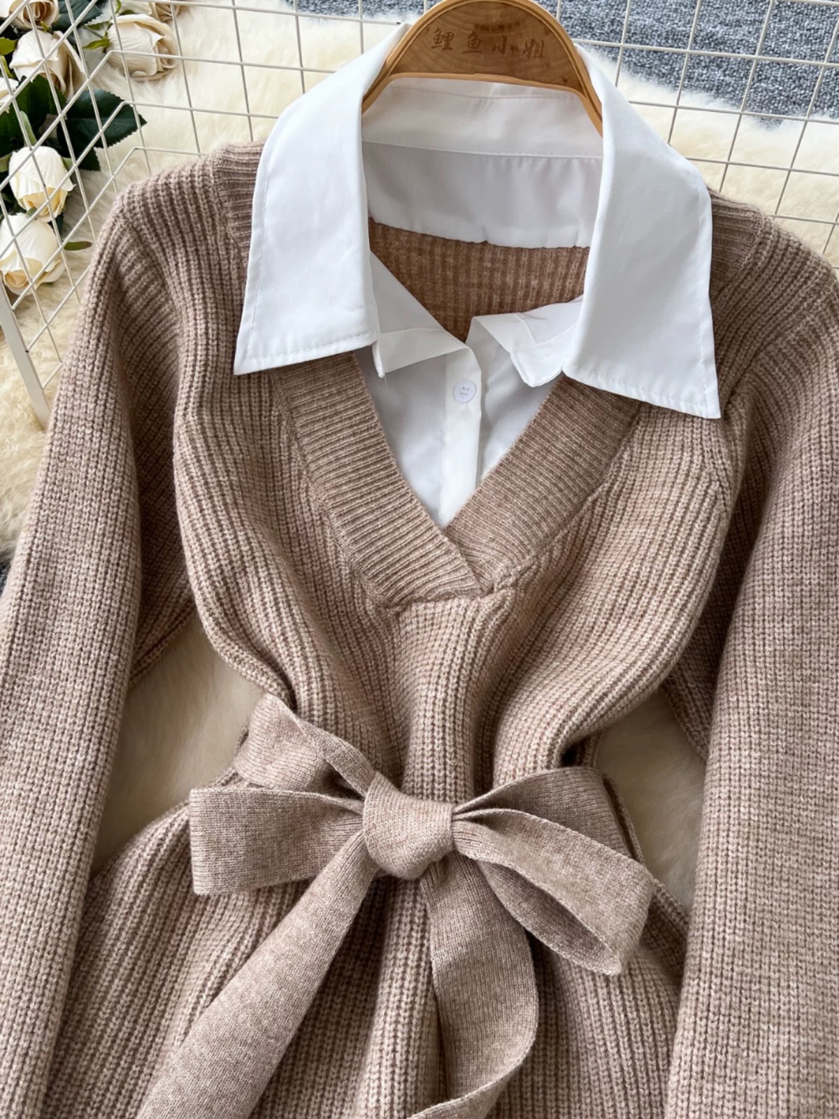 Got plans tonight knitted shirt dress SD146 image