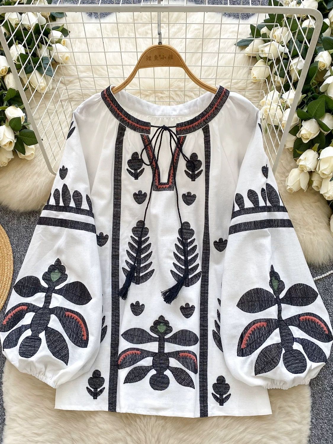 Feels good been bad embroidery top CTO347 image