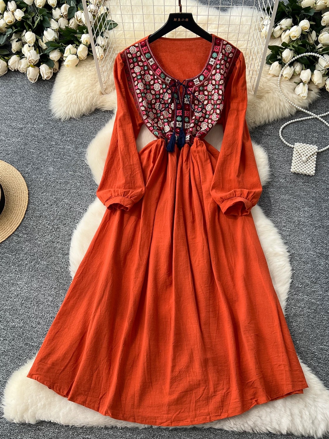 Luxury views embroidery dress CD1842