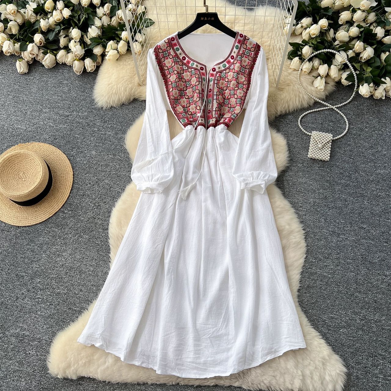 Luxury views embroidery dress CD1842 image