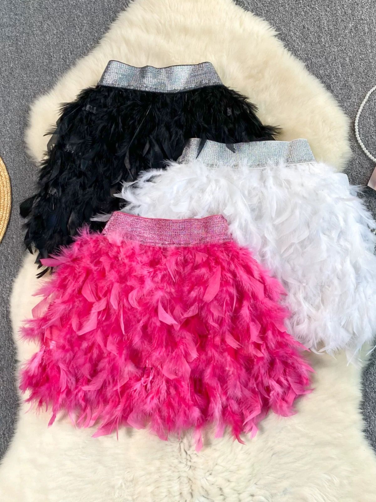 In my fashion era feather skirt FS126