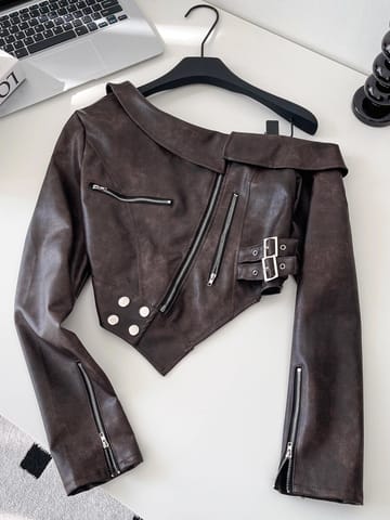 Toggled in love leather top CTO583