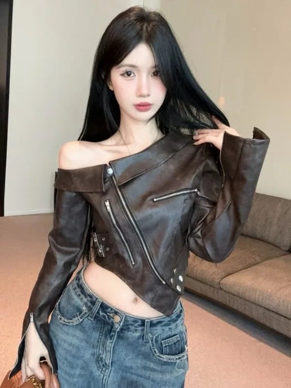 Toggled in love leather top CTO583 image