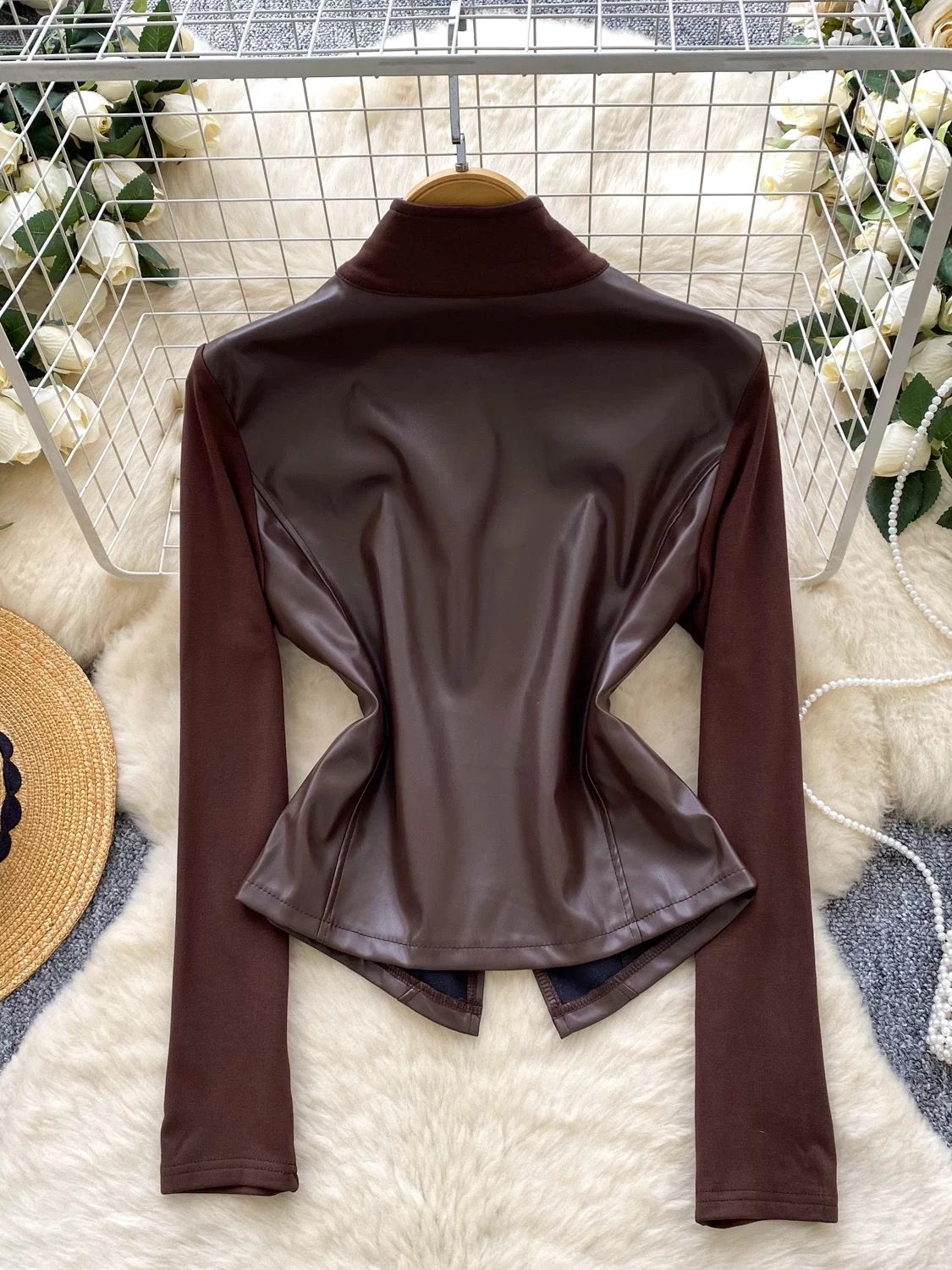 Be my home girl leather top CTO588 image