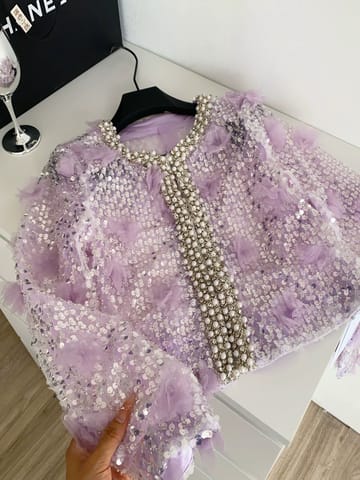 Call out embellished sequin top FTO260