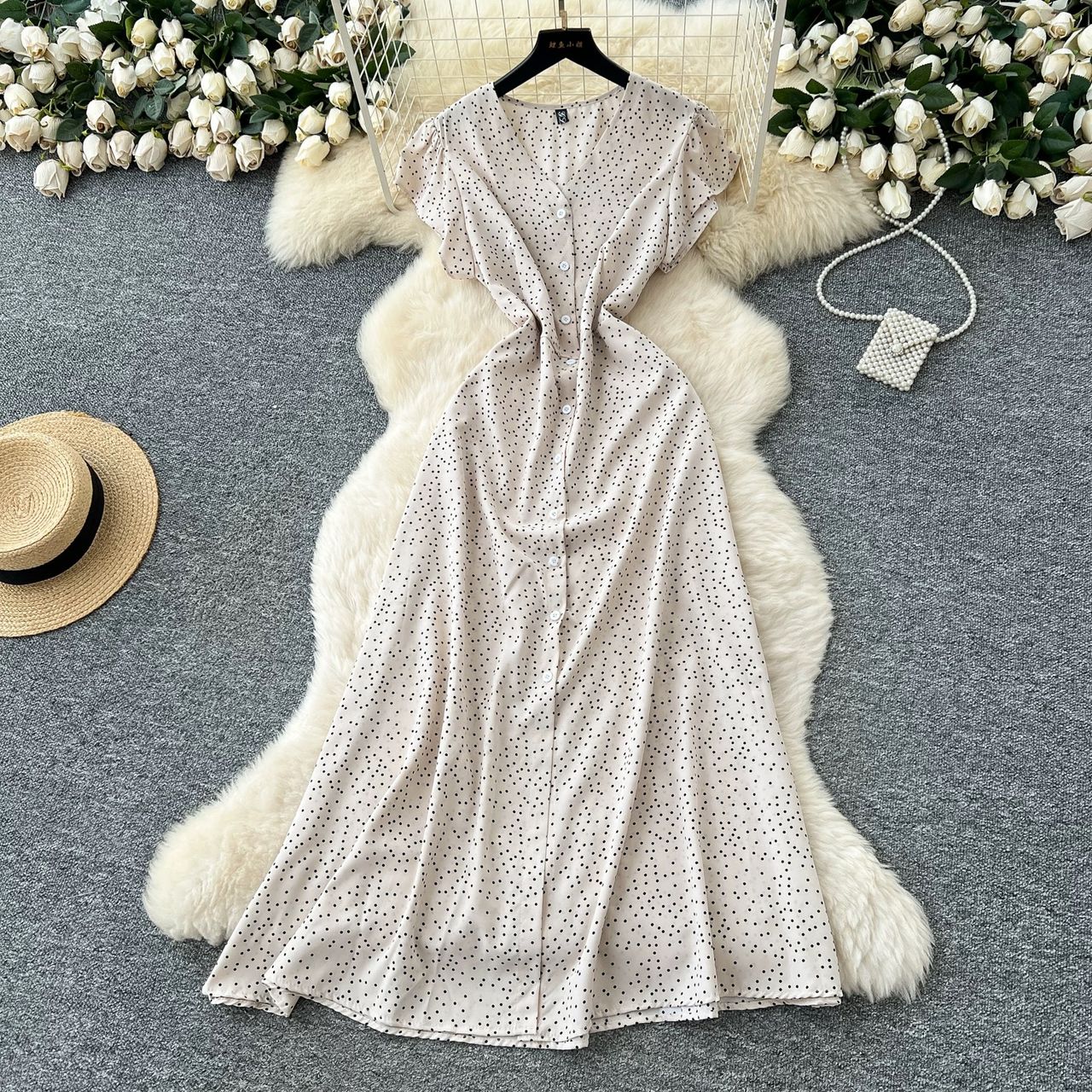 Roses for all dotted dress CD494 image