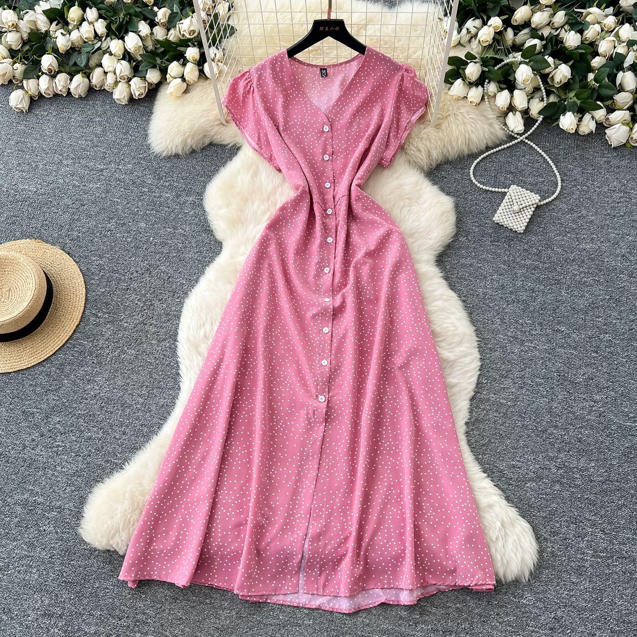 Roses for all dotted dress CD494 image