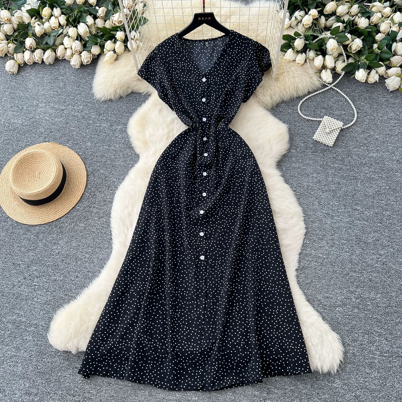 Roses for all dotted dress CD494 image