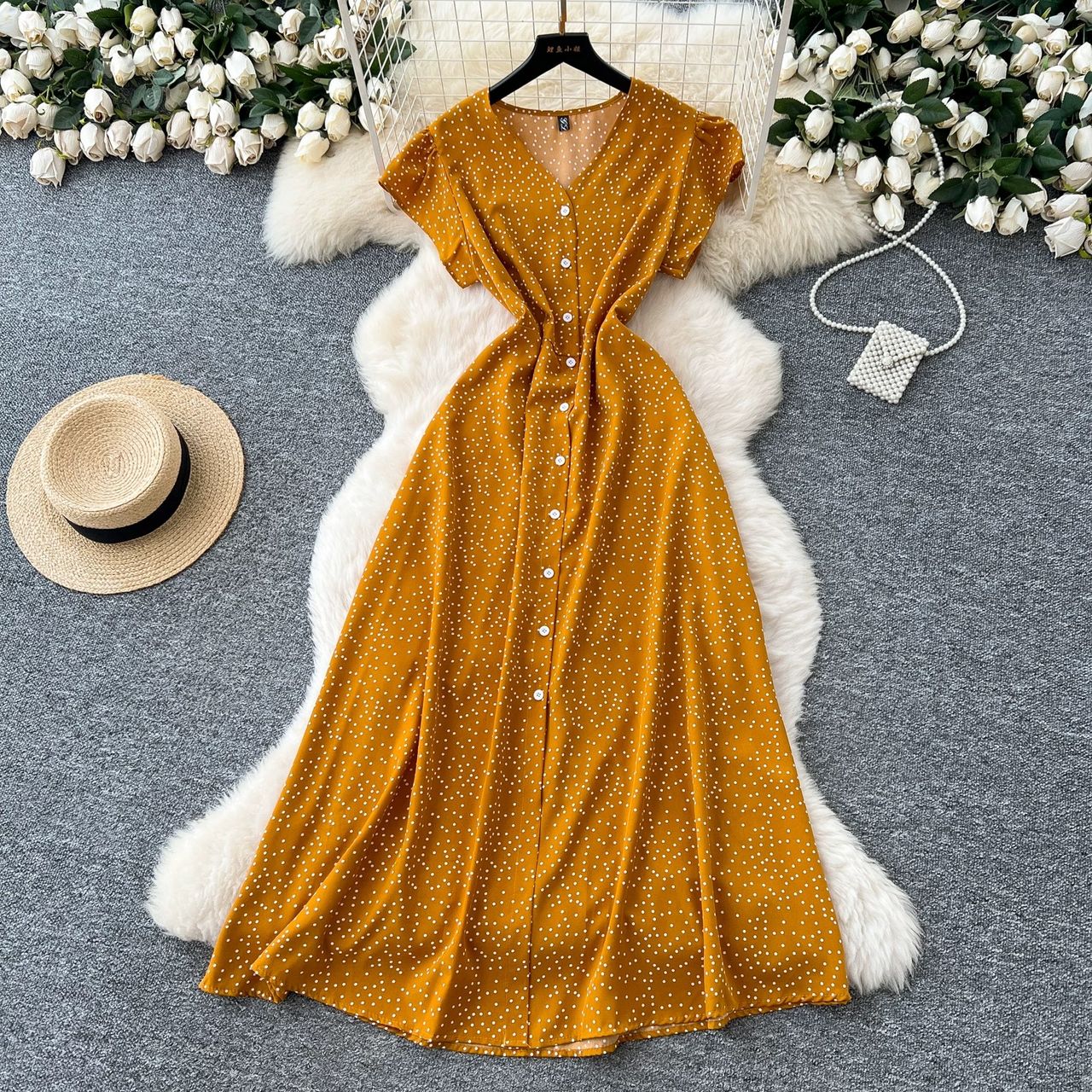 Roses for all dotted dress CD494 image