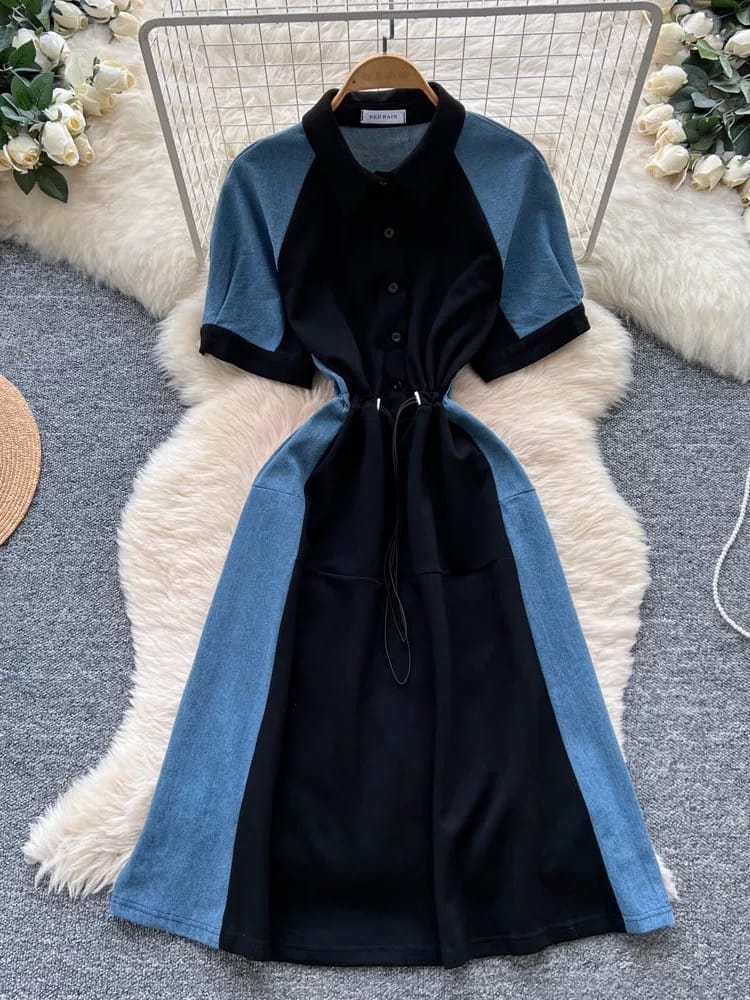 Vibe with me denim dress DD116 image