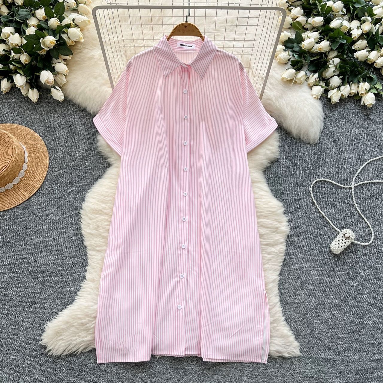 Palm trees and ocean shirt dress SD125 image