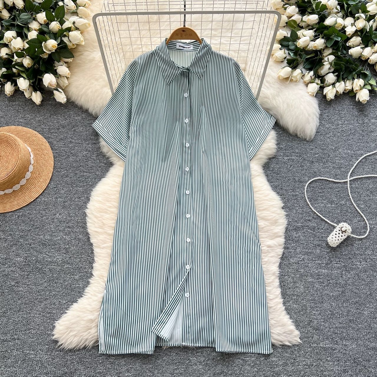 Palm trees and ocean shirt dress SD125 image