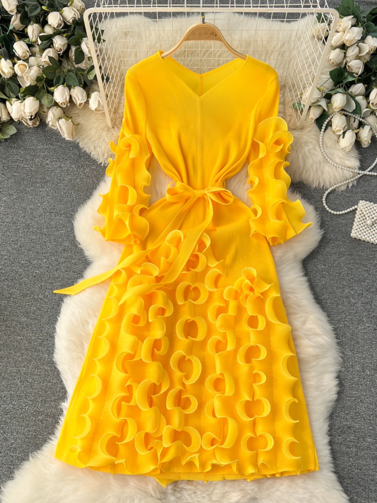 Meet me in Manhattan ruffle miyaki dress FD722 image