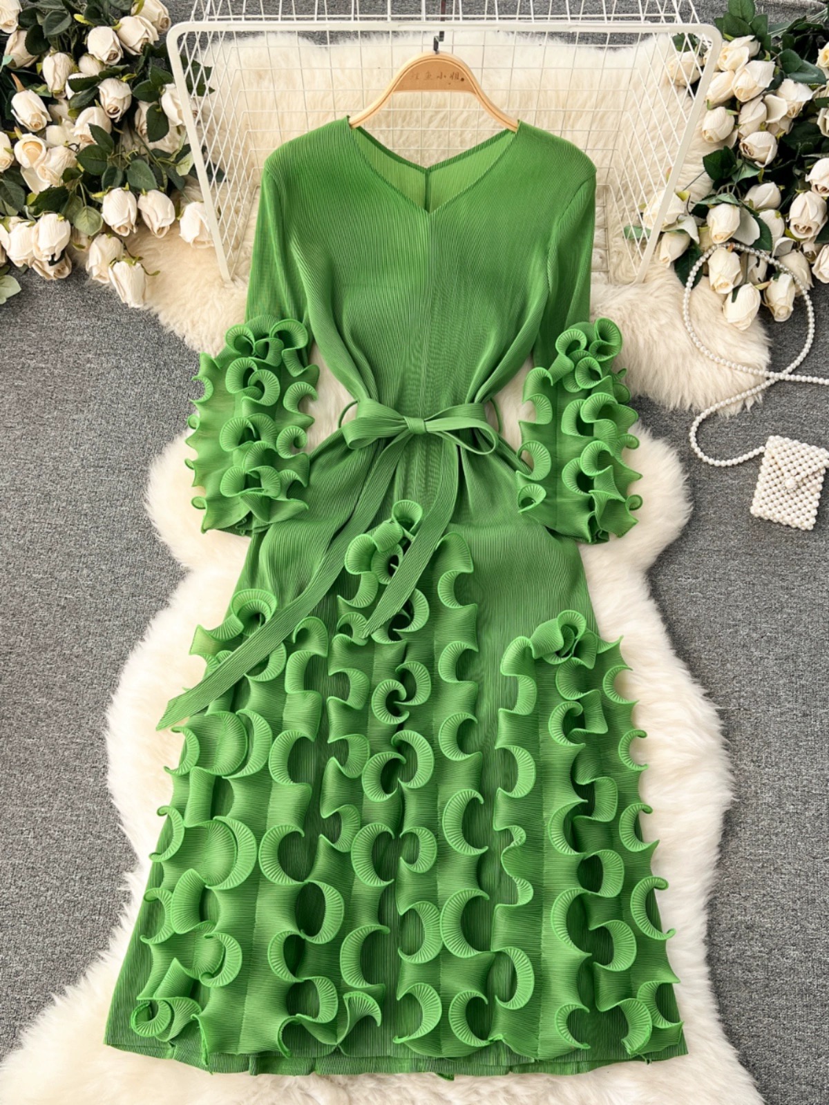 Meet me in Manhattan ruffle miyaki dress FD722 image