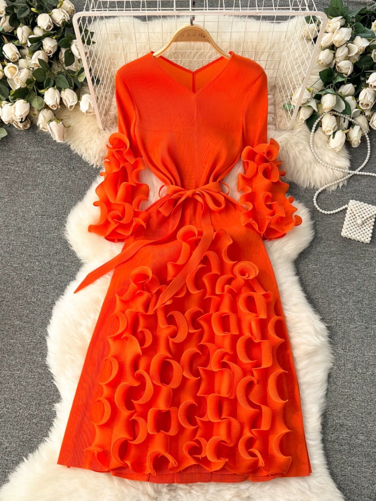 Meet me in Manhattan ruffle miyaki dress FD722 image