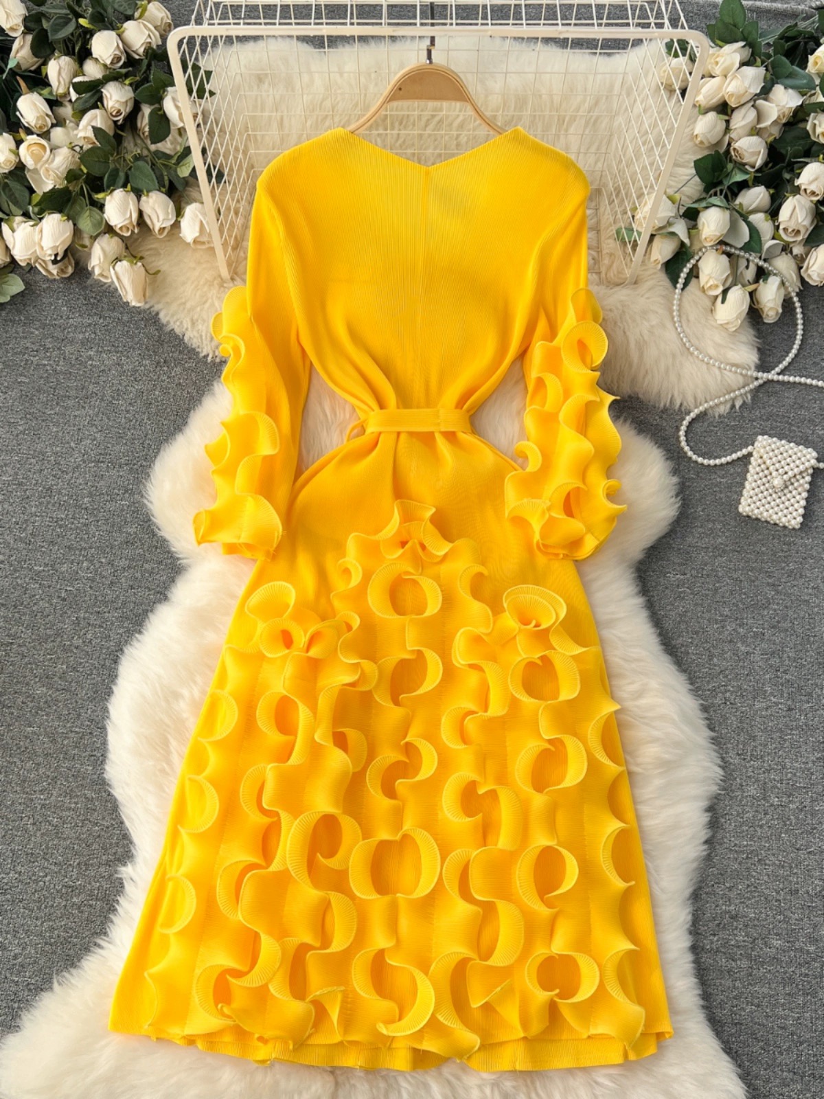 Meet me in Manhattan ruffle miyaki dress FD722 image