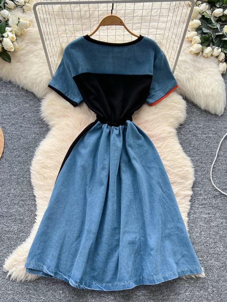 Wine and dine denim dress DD117 image