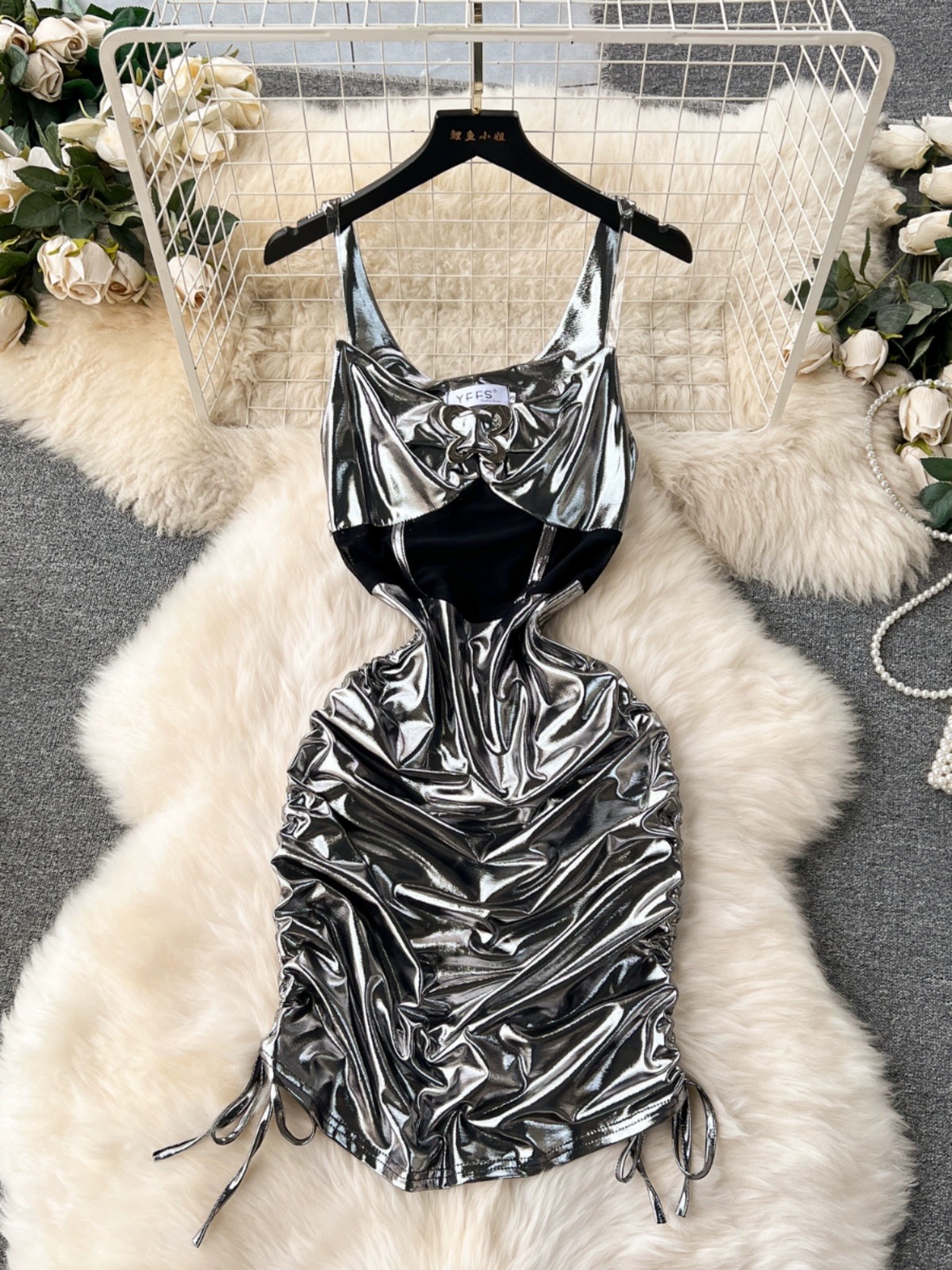 Naughty romance metallic dress CBC728