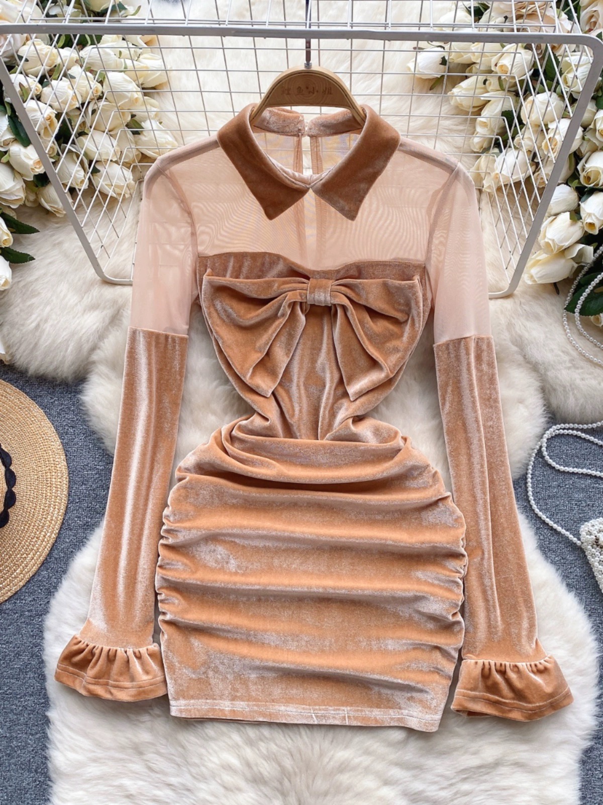 Love you forever velvet dress CBC708