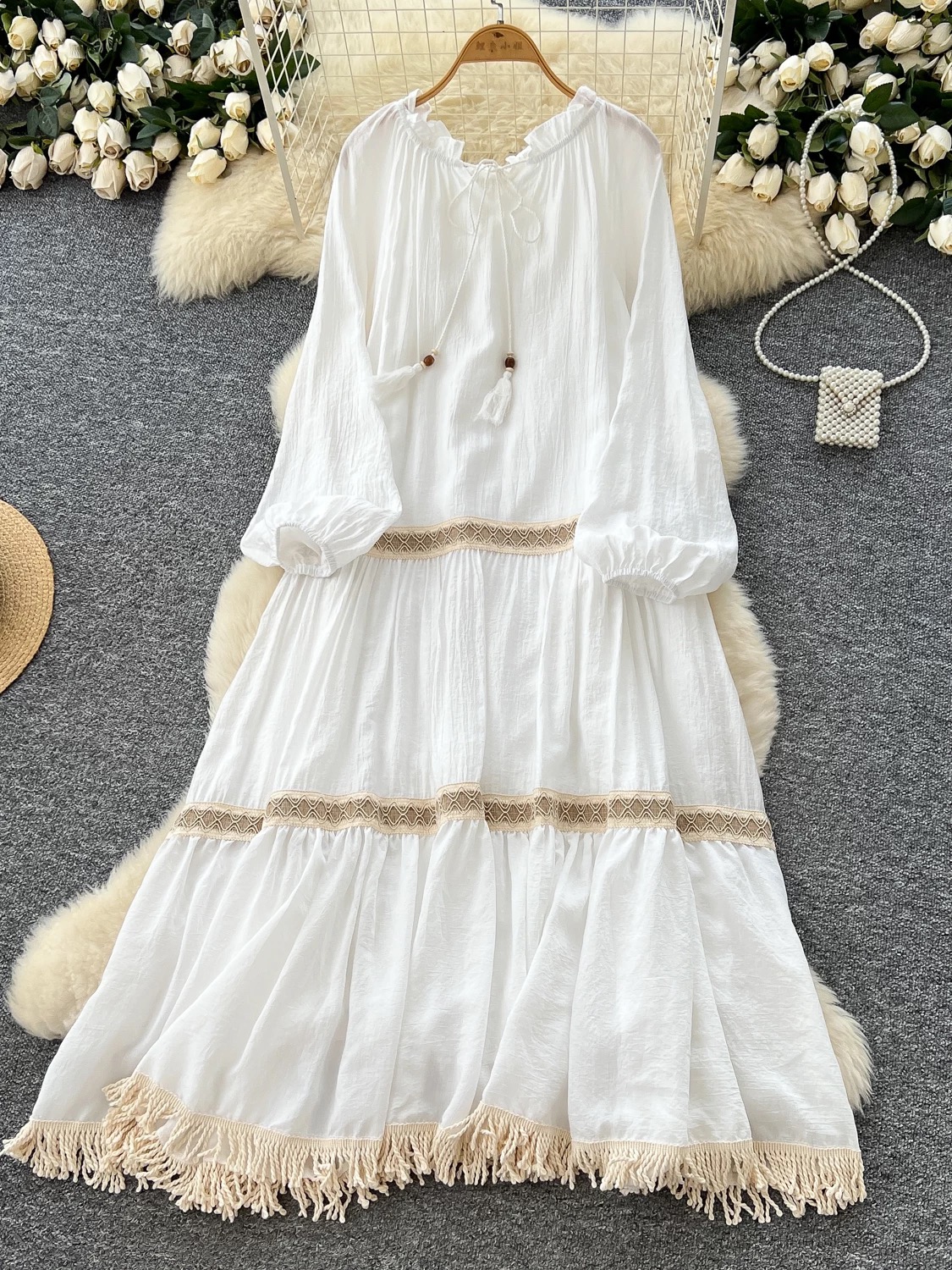 Winter doll tassel dress CD822