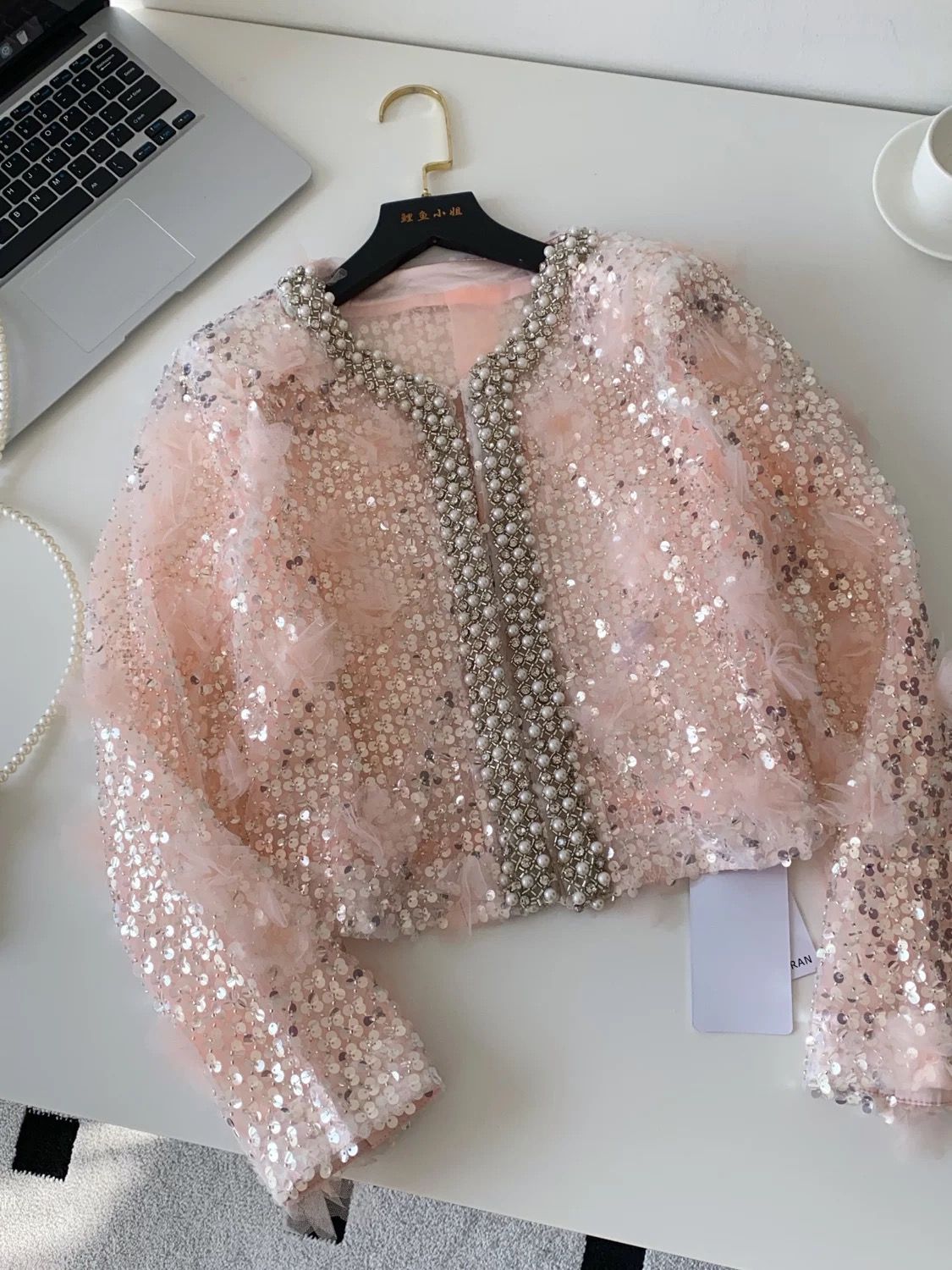 Miami mansion royal sequin pearl blazer BL154 image