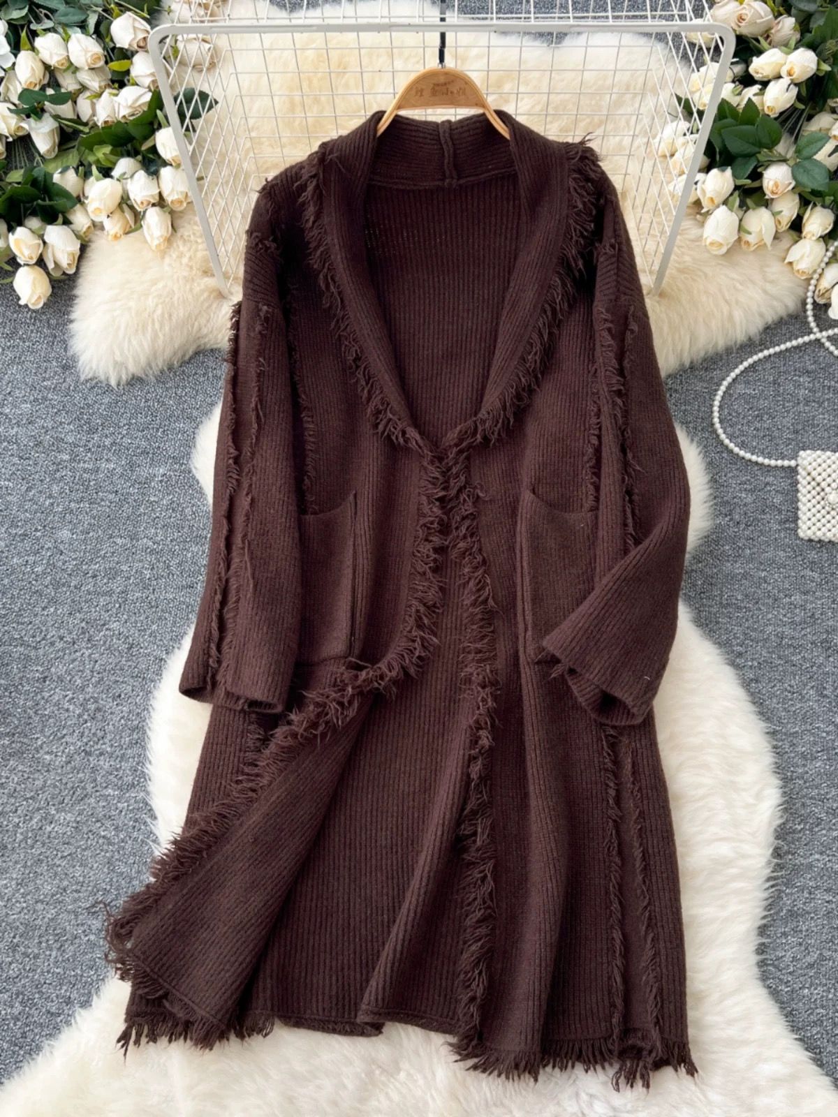 Too hot in summer knitted kimono KM128 image