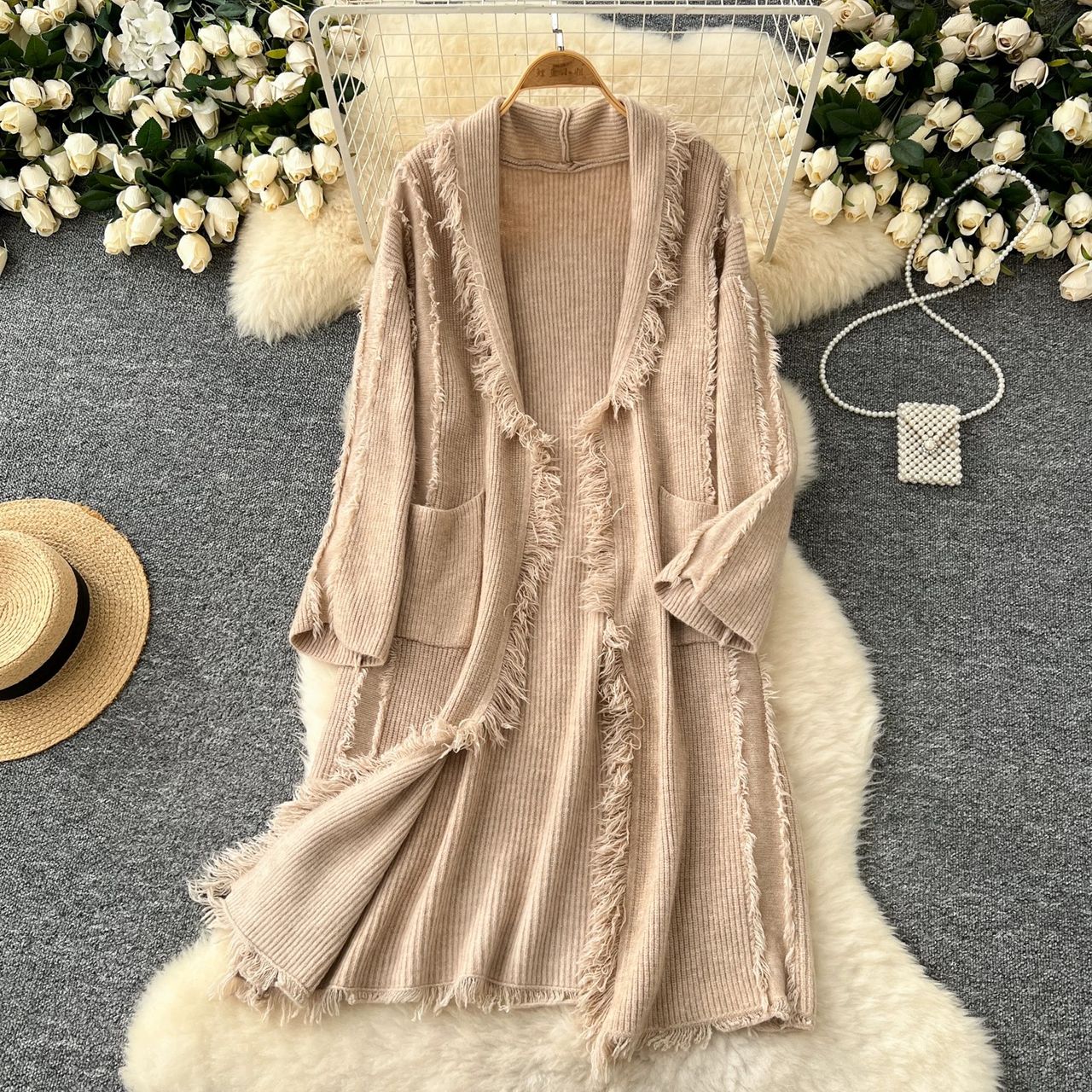 Too hot in summer knitted kimono KM128 image